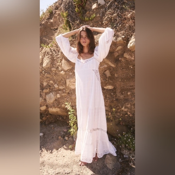Free People Dresses & Skirts - Free People All The Attitude Maxi Dress in Ivory